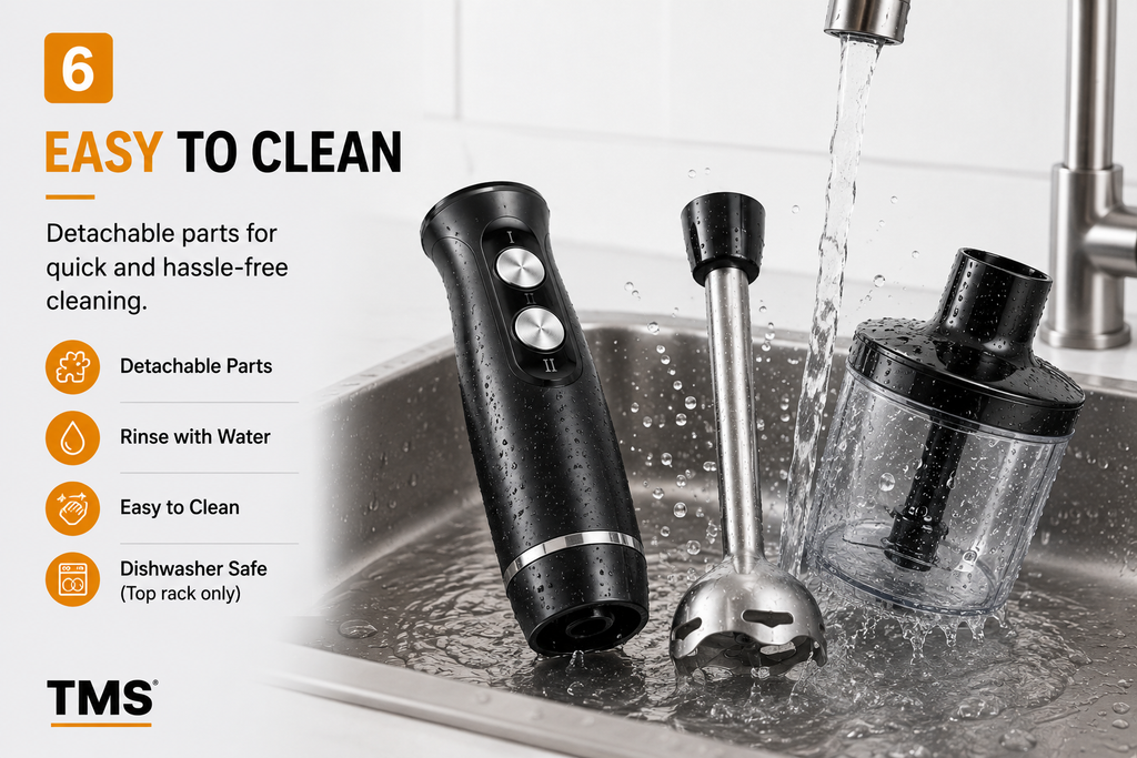 3 in 1 Hand Blender 400W 2 Speed with Whisk 0.50L Chopper 0.65L Measuring Cup Detachable Shaft