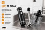 3 in 1 Hand Blender 400W 2 Speed with Whisk 0.50L Chopper 0.65L Measuring Cup Detachable Shaft