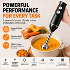 3 in 1 Hand Blender 400W 2 Speed with Whisk 0.50L Chopper 0.65L Measuring Cup Detachable Shaft