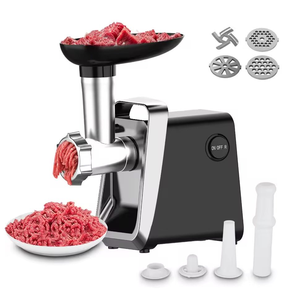 Electric Meat Grinder with 3 Stainless Steel Cutting Plates, Cookie and Sausage Chopper for Home Kitchen, Christmas Dinner Tools
