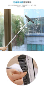 1pc Squeegee Window Cleaner 2 in 1 Retractable Pole Cleaning Window Brush Glass Squeegee Cleaning Tool for Car Shower Glass Door