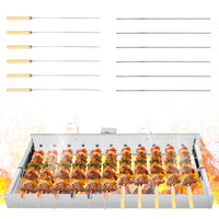 Electric Grill Automatic Rotating Barbecue Grill With Skewers Adjustable Width Stainless Steel BBQ Turner Stove Barbecue Grill