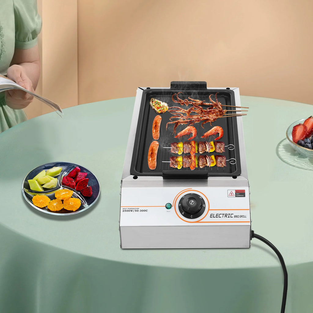 2500W BBQ Grill, Electric Barbecue Grill, Adjustable Temp Electric Griller