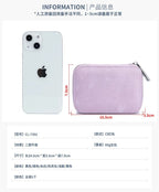 Portable Mini Leather Wallet With Mirror New Chinese Style Cow Leather Storage Bag For Coins And Earphones