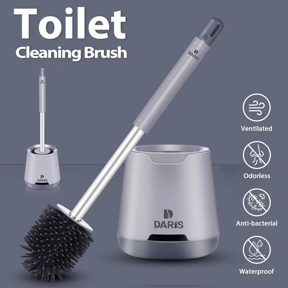 Long Handle Toilet Brush Silicone Toilet Brushes for BathroomToilet Cleaning Brush Bendable Silicone Brush Head - Motionshop