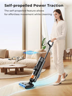 M3 Cordless Wet Dry Vacuum Cleaner Mop, Edge Cleaning 55min Auto Suction