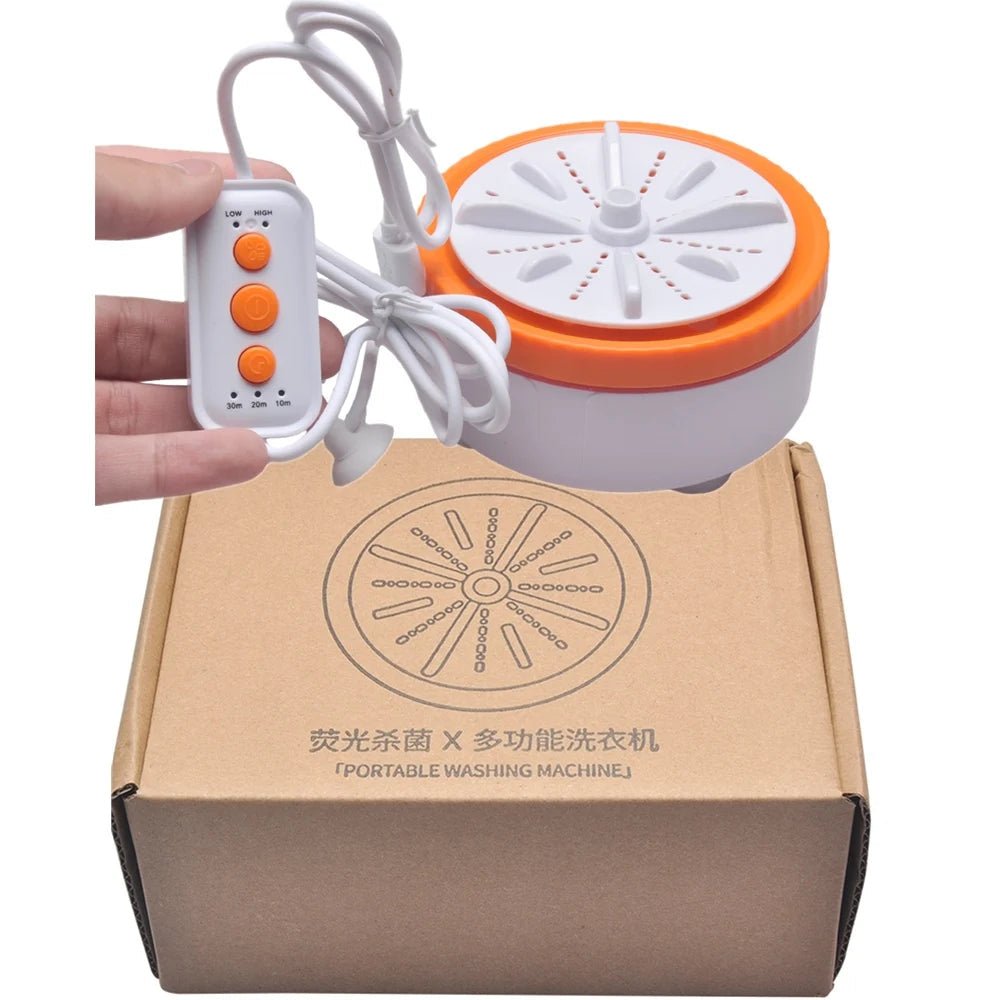 Mini Washing Machine Portable USB Rotating Turbo Fruit Ultrasonic Dishwasher For Clothes Home Kitchen Travel Remote Control