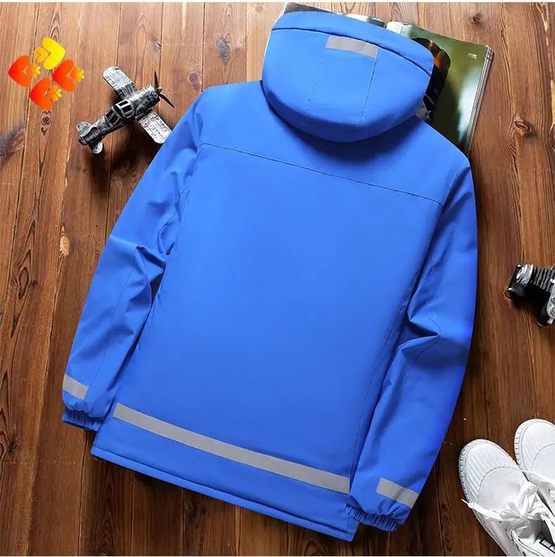 Winter Jacket, Waterproof Windproof Reflective Thermal Coat with Fleece Lining