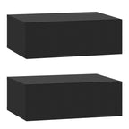 WOLTU 2PCS/Set Modern Bedroom Nightstand Hanging Bedside Table Wall Mounted Bedside Cabinet with Drawer for Living Room