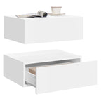 WOLTU 2PCS/Set Modern Bedroom Nightstand Hanging Bedside Table Wall Mounted Bedside Cabinet with Drawer for Living Room