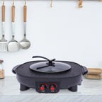 2-in-1 Electric Grill Hot Pot Electric Grill 2000W Hot Pot Shabu Shabu Hot Pot with Grill for 5-6 People