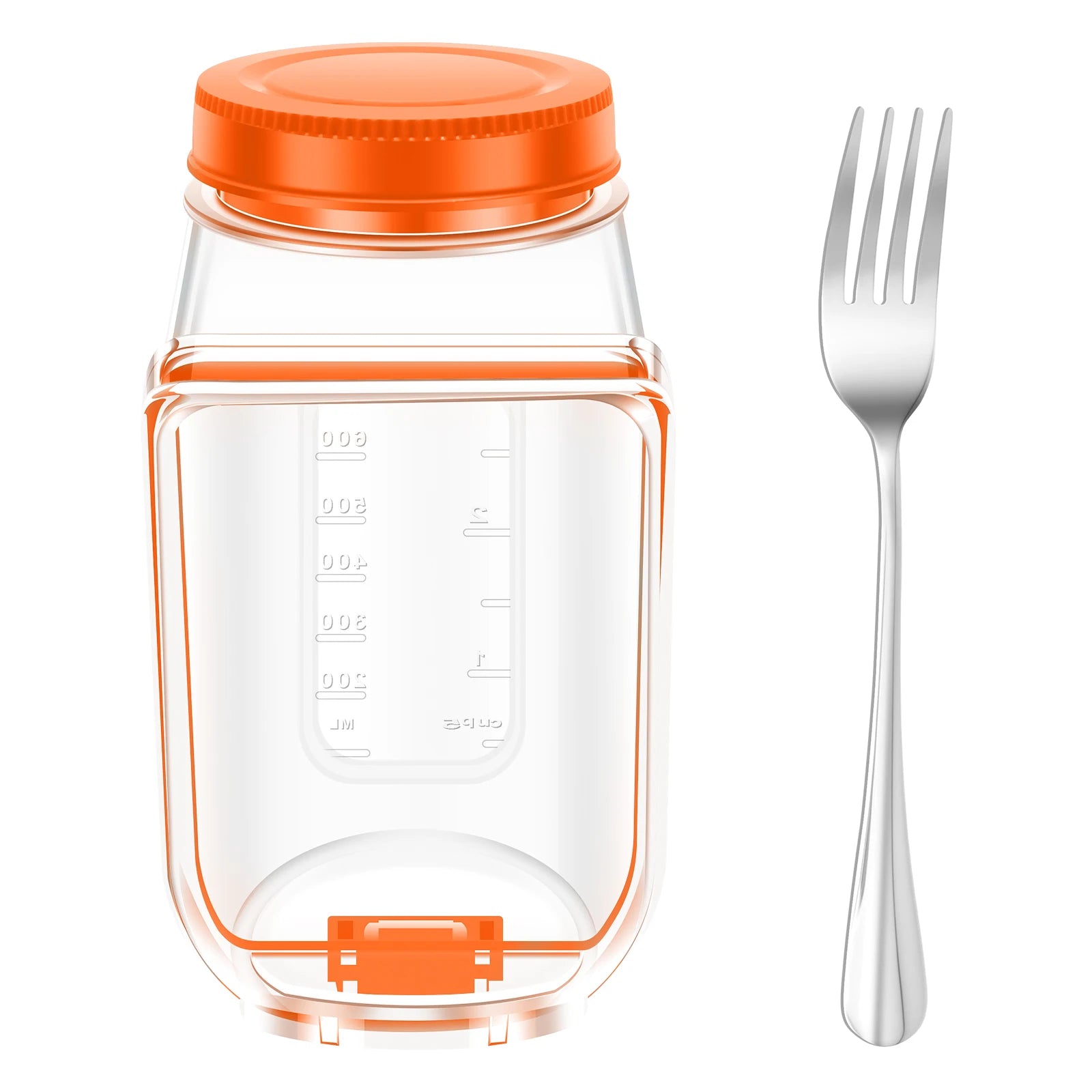 Salad Jar with Side Opening Leakproof Fruit Salad Container Mason Jar Salad Container for Lunch Work Travel & Outdoor