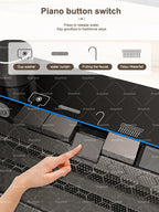 Stainless Steel Kitchen Sink With Waterfall Extra Large Single Bowl Digital Display Multifunctional Dishwashing Sinks