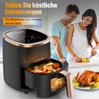 1800W 6L Multi-Functional Air Fryer with Viewing Window, 8 Cooking Functions &Digital Display & Timer Function