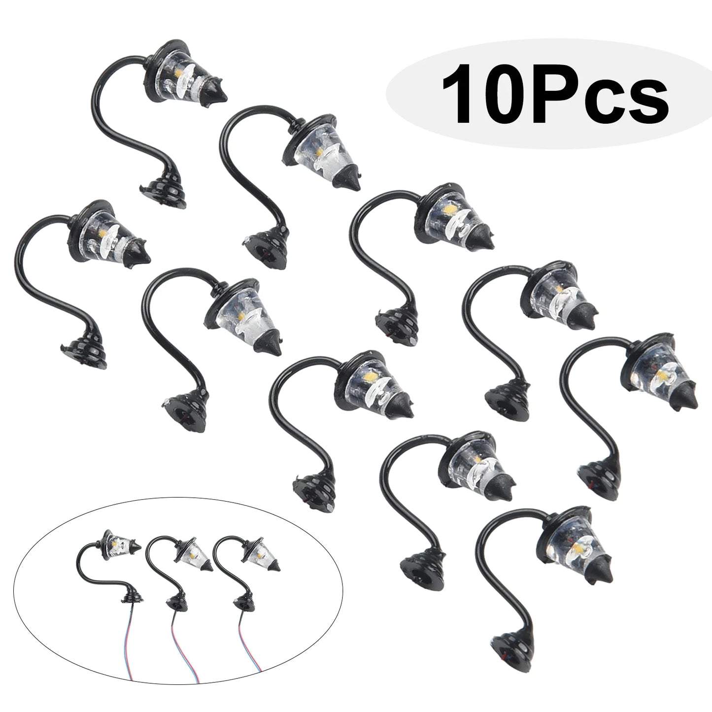 10 Stück Wandlampen LED Straßenlampen 1:87 HO
