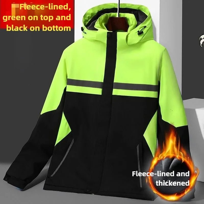 Winter Jacket, Waterproof Windproof Reflective Thermal Coat with Fleece Lining