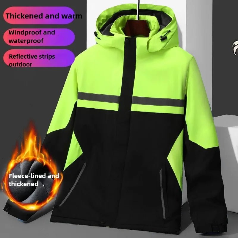 Winter Jacket, Waterproof Windproof Reflective Thermal Coat with Fleece Lining