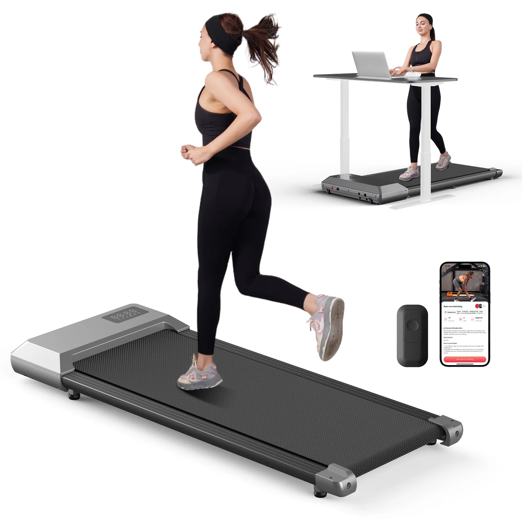 Walking Treadmill,2.5HP Motor,Anti-Slip Shock Absorption,Mini Treadmill for Home Office Remote Control Walkingpad Exercise