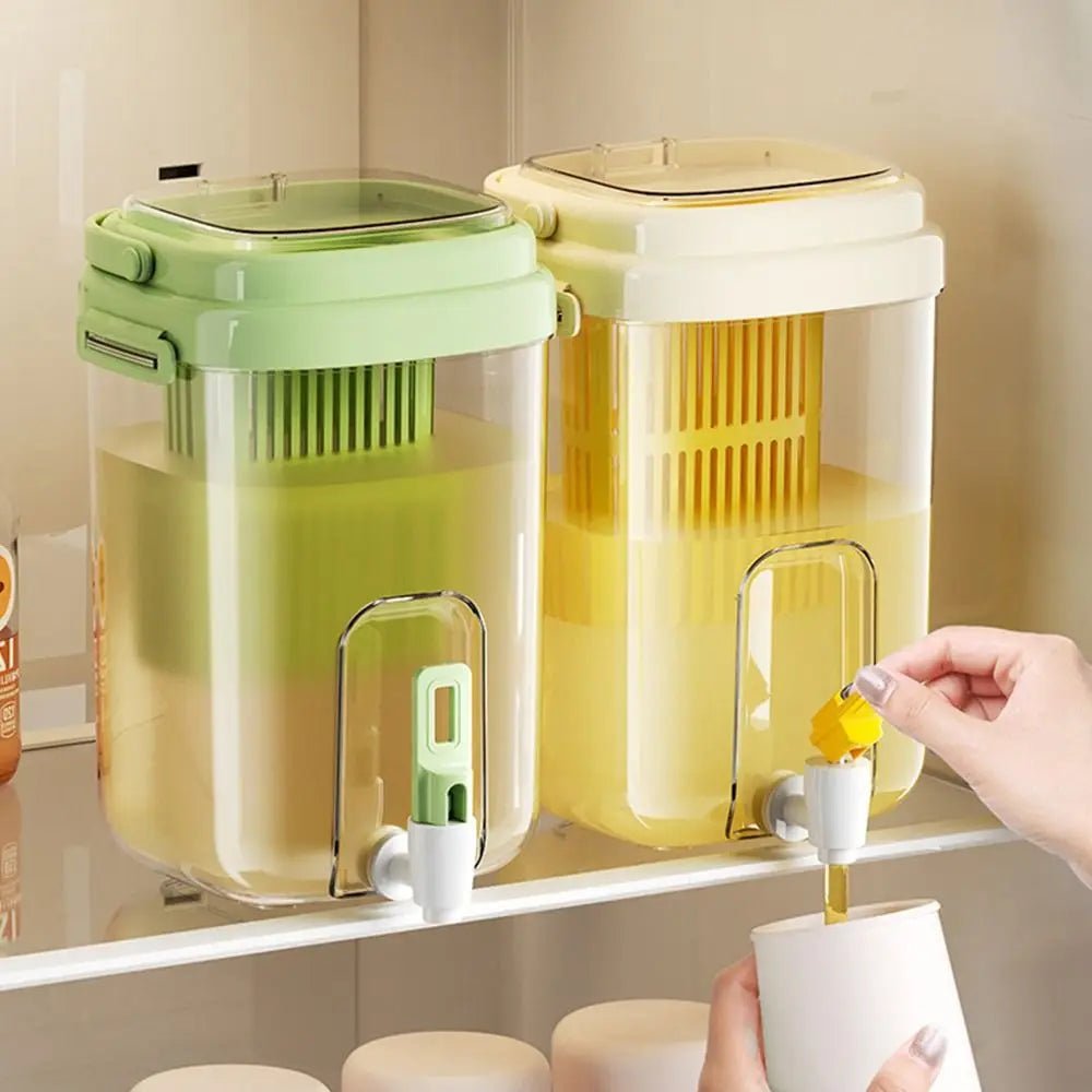 2L Cold Water Pitcher Faucet with Filter Beverage Bucket Refrigerator Beverage Dispenser Large Capacity Summer Drink Container