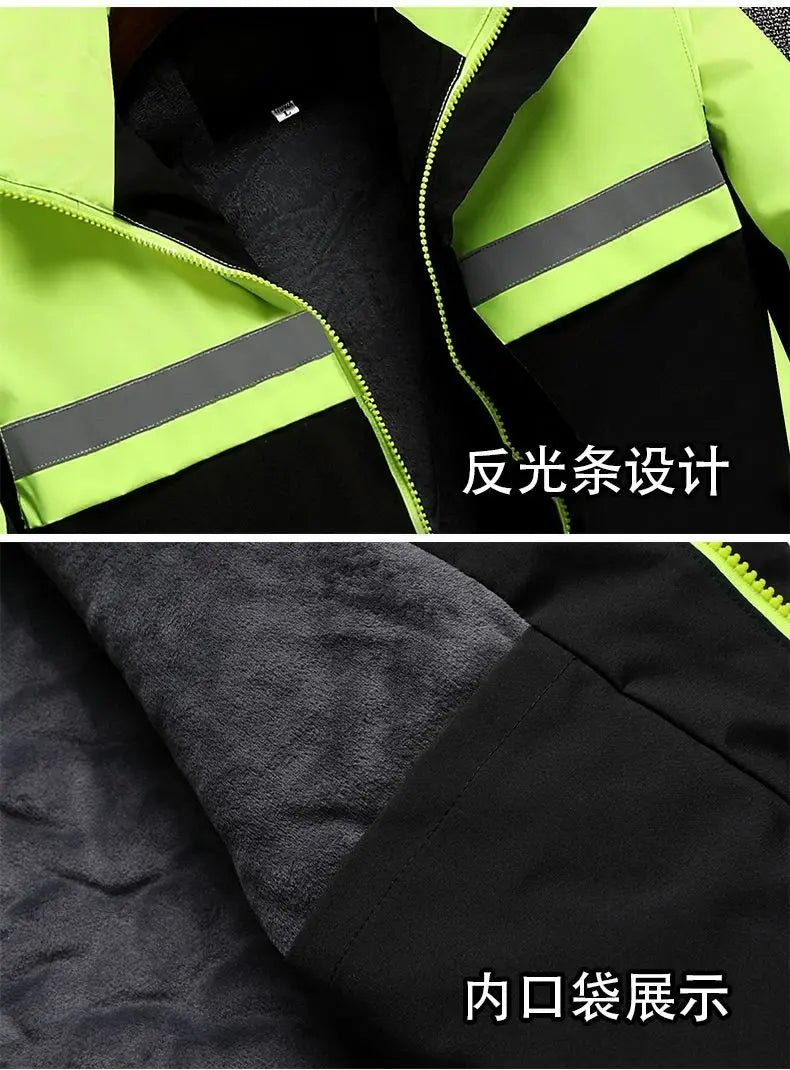 Winter Jacket, Waterproof Windproof Reflective Thermal Coat with Fleece Lining