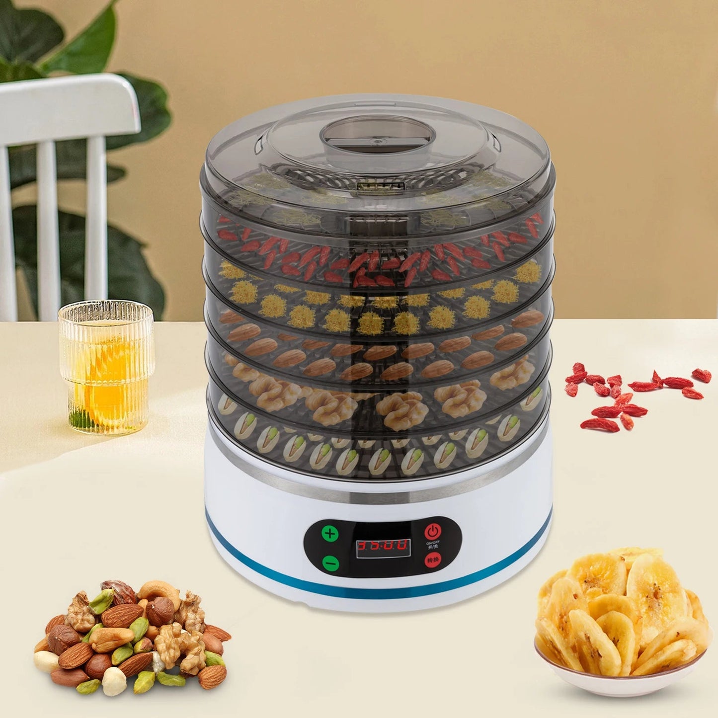 Food Dehydrator 5 Tiers 350W High-power Temperature-controlled Electric Food Dryers for Dried Fruits Vegetables or Meat Motionshop