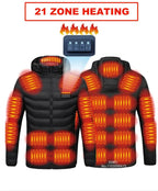 USB Electric Self Heating Jacket Winter Coat Warm Clothing 2-21 Areas