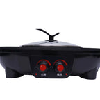 2-in-1 Electric Grill Hot Pot Electric Grill 2000W Hot Pot Shabu Shabu Hot Pot with Grill for 5-6 People