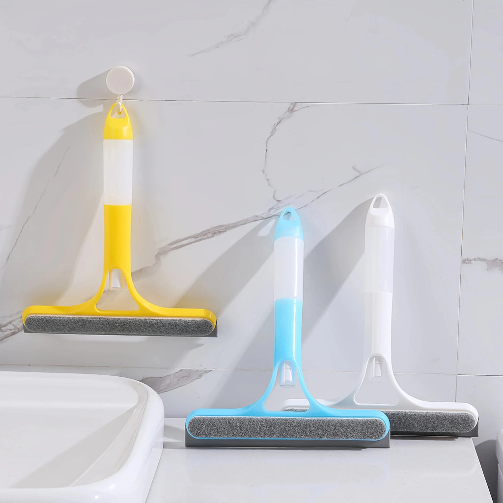 3-in-1 Glass Cleaning Tool for Home Bathroom Mirror and Windows, Water Wiper Squeegee for Shower and Glass Surfaces