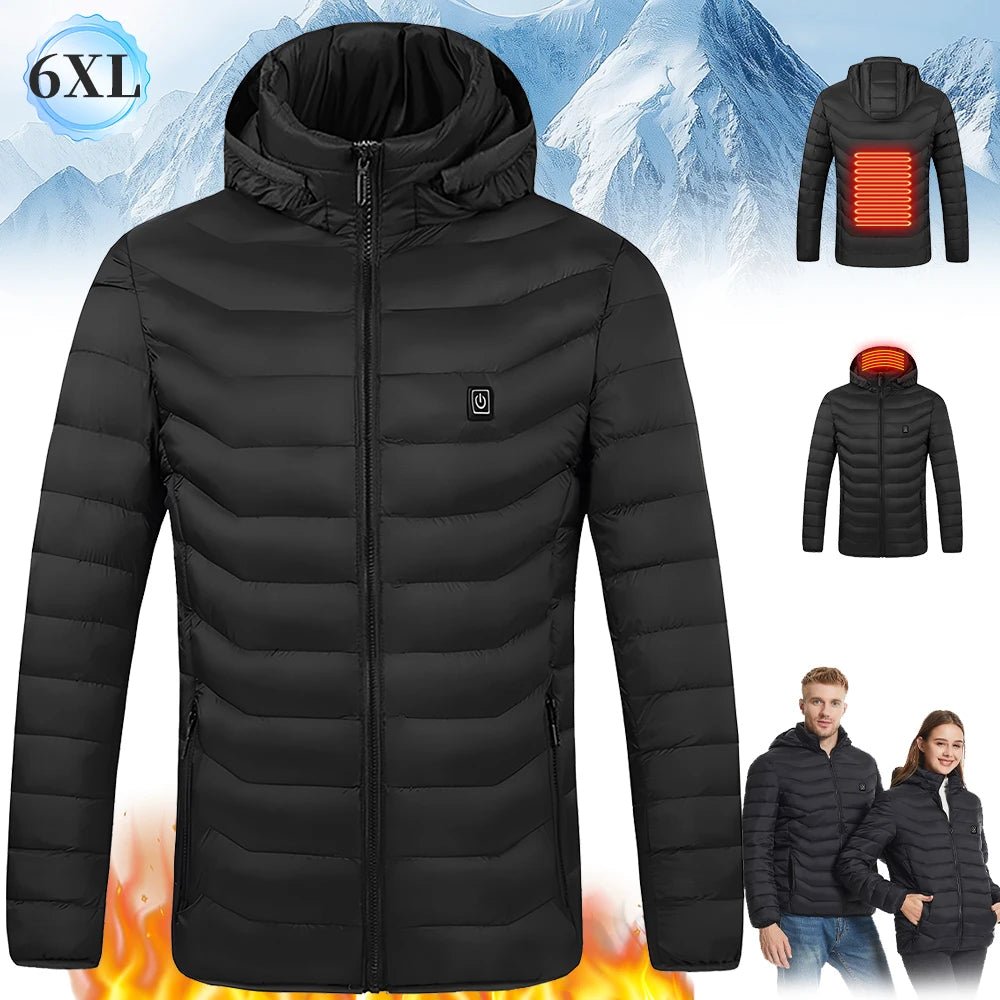 Heating Jackets Smart Thermostat Pure Color Hooded Heated Clothing Women Sportswear Heated Coat USB Heating Jacket For Camping