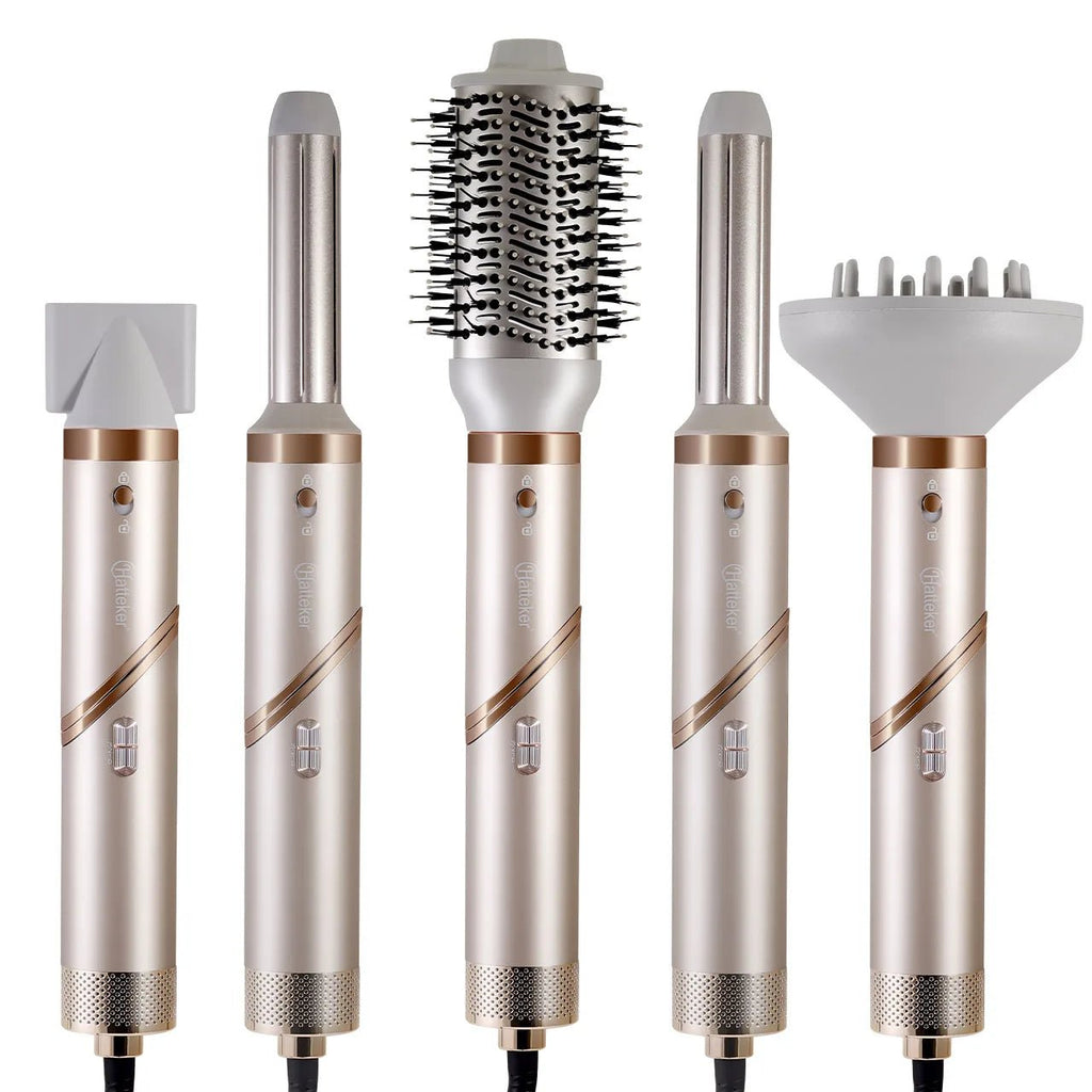 Hatteker Foldable Hair Dryer for Women Multi-Function Hot Air Brush Straight And Curly Blow Styler Lightweight Travel Dryer