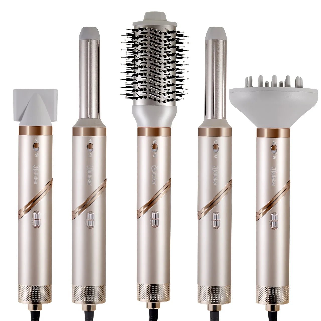 Hatteker Foldable Hair Dryer for Women Multi-Function Hot Air Brush Straight And Curly Blow Styler Lightweight Travel Dryer