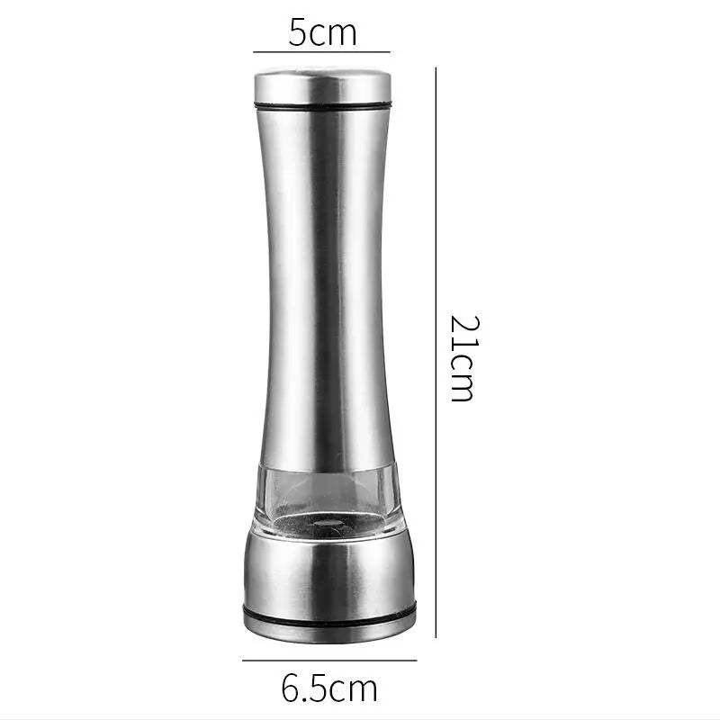 Stainless Steel Mill Glass Body Spice Salt and Pepper Grinder - Motionshop