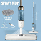 Spray Mop With Reusable Microfibers Pads 360° Rotation Floor Cleaning Mop 500ML Big Capacity Square Triangle Bottle