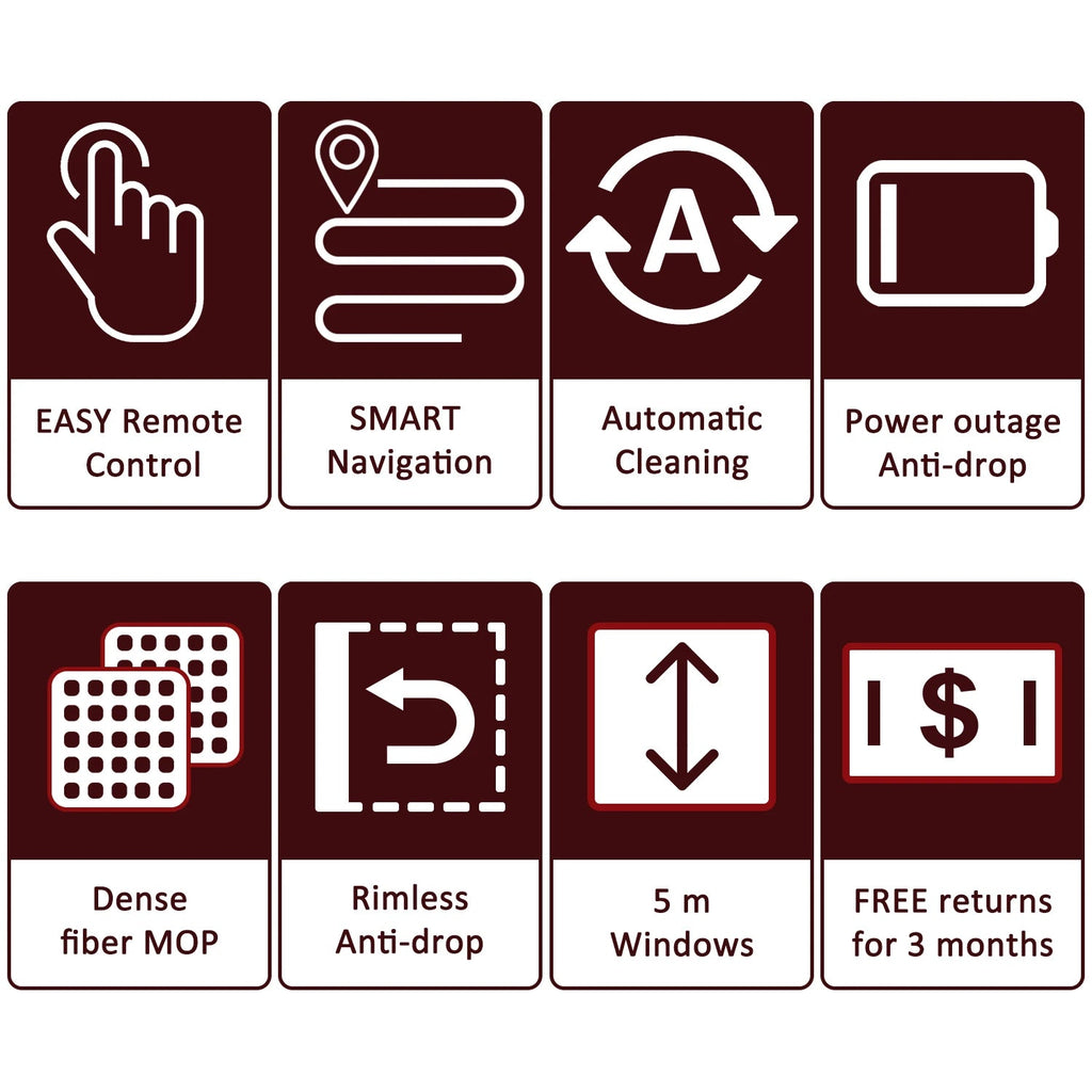 6000Pa Household window robot vacuum cleaner automatic water spray cleaning remote control electric window wiper glass wiper