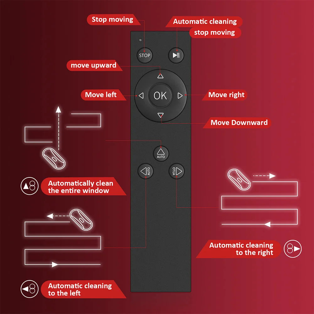 6000Pa Household window robot vacuum cleaner automatic water spray cleaning remote control electric window wiper glass wiper