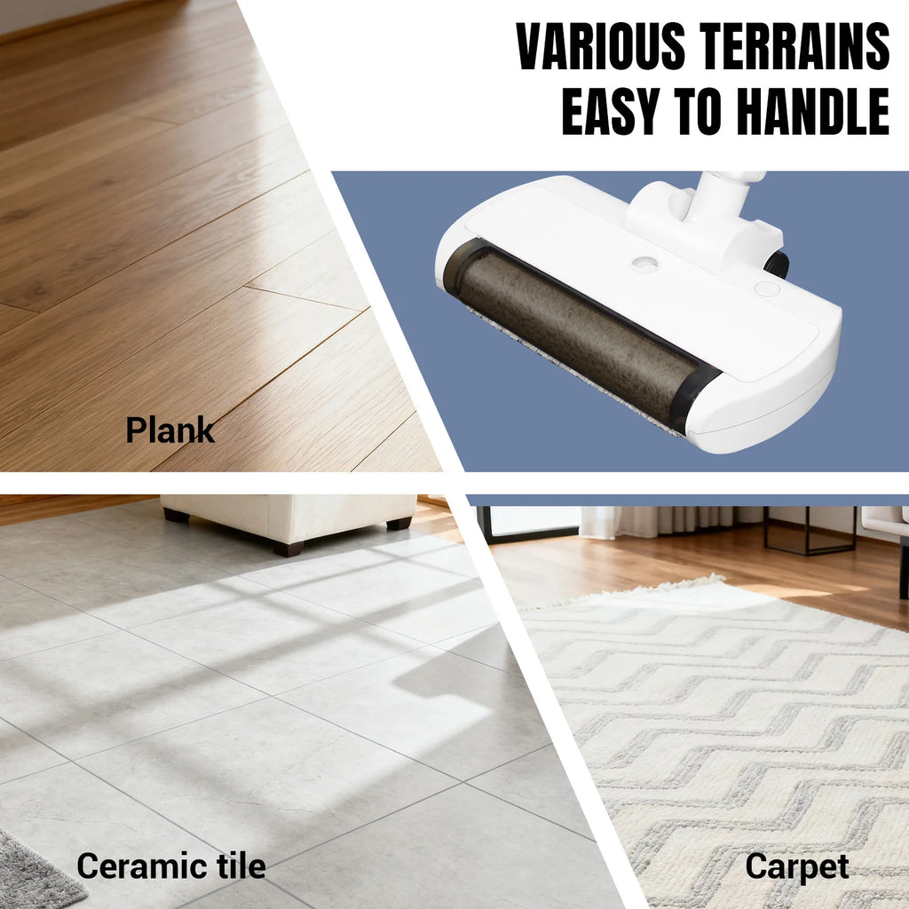 3-in-1 Cordless Floor Cleaning Machine - Electric Scrubber Vacuum Mop with Blue Light Sterilization for Home Kitchen Bathroom