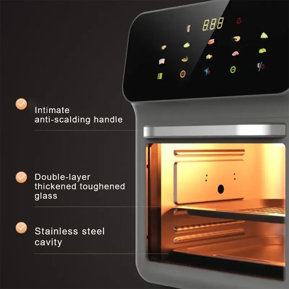 10L 1350W Electric Oven with Visible Air Fryer Multi-Functional