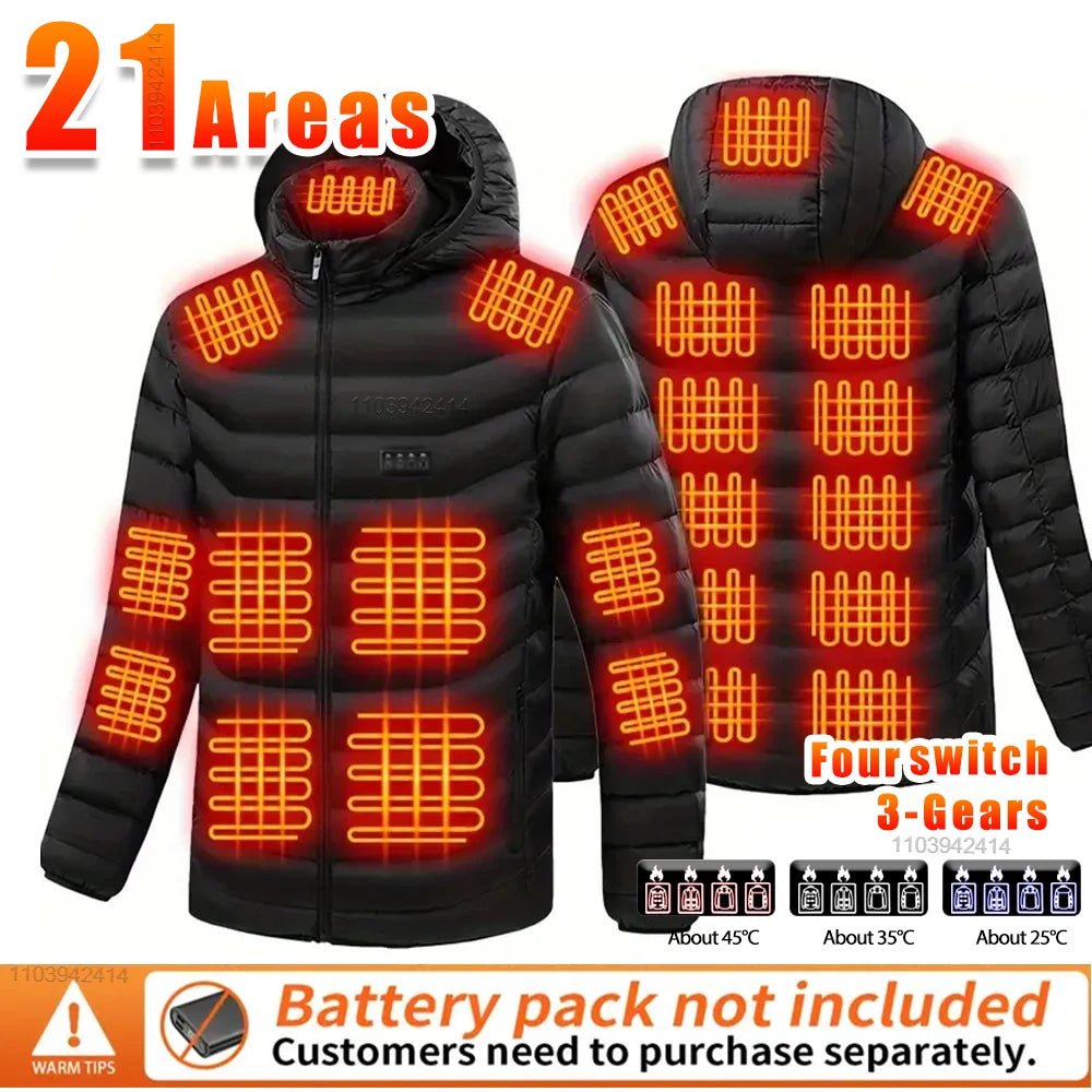 USB Self Heated Jacket Clothing Winter Ski Camping Heated Down Jacket