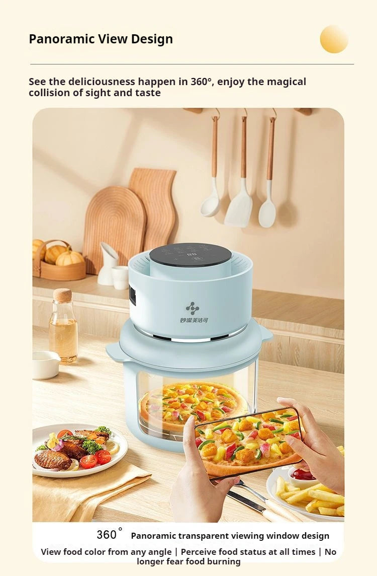 Large capacity electric oven with air fryer, beige French fry maker, gift visible fryer