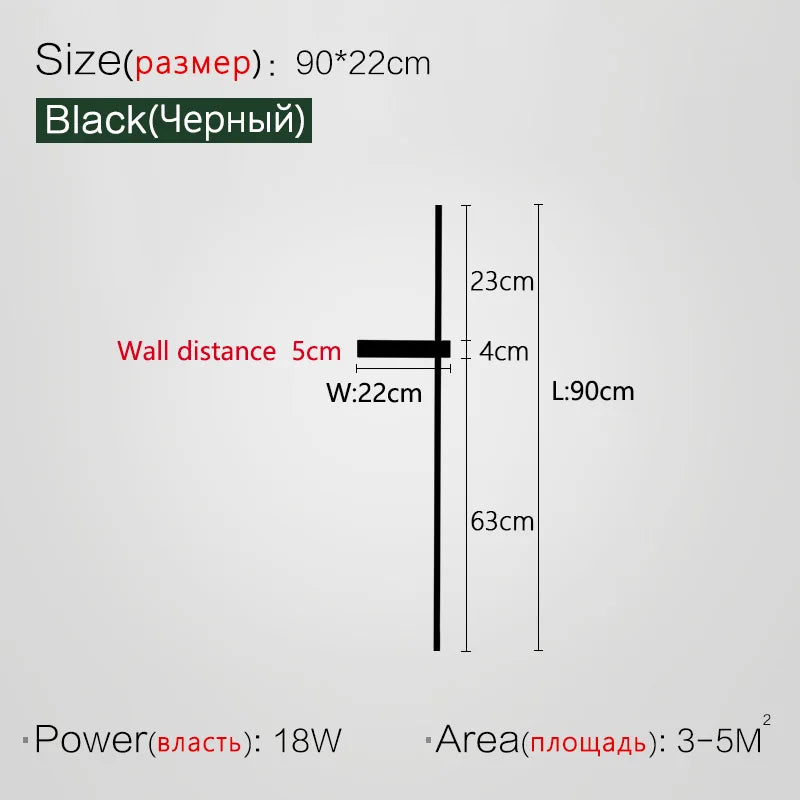 Lange Strip Line Wandleuchte