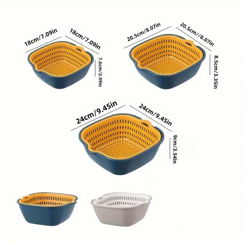 6-Piece Set/Double-Layer Draining Basket Kitchen Sink Strainer Basket
