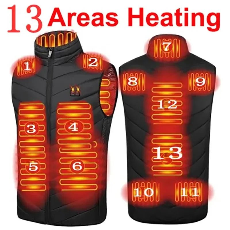 21 Areas Electric Usb Heater Tactical Vest Jacket Man Thermal Vest Body Warmer Coat 6XL