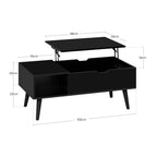 WOLTU Height-Adjustable Coffee Table Living Room Table with Hidden Storage Lifting Board Folding Table for Side Sofa Decor Home