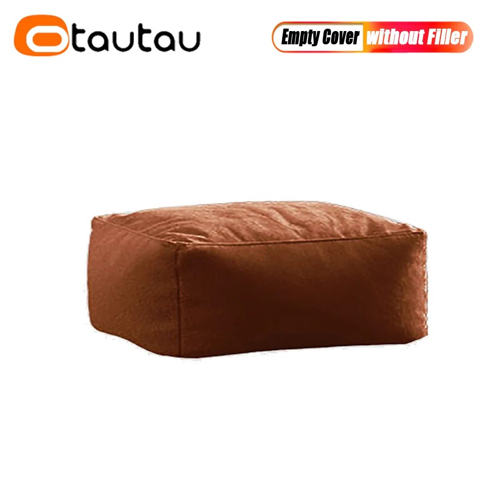 OTAUTAU Bean Bag Lounger Cover Without Filler Floor Seat Beanbag Sofa Bed Ottoman Pouf Footrest Stool SF196