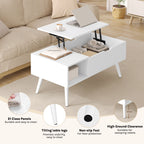 WOLTU Height-Adjustable Coffee Table Living Room Table with Hidden Storage Lifting Board Folding Table for Side Sofa Decor Home
