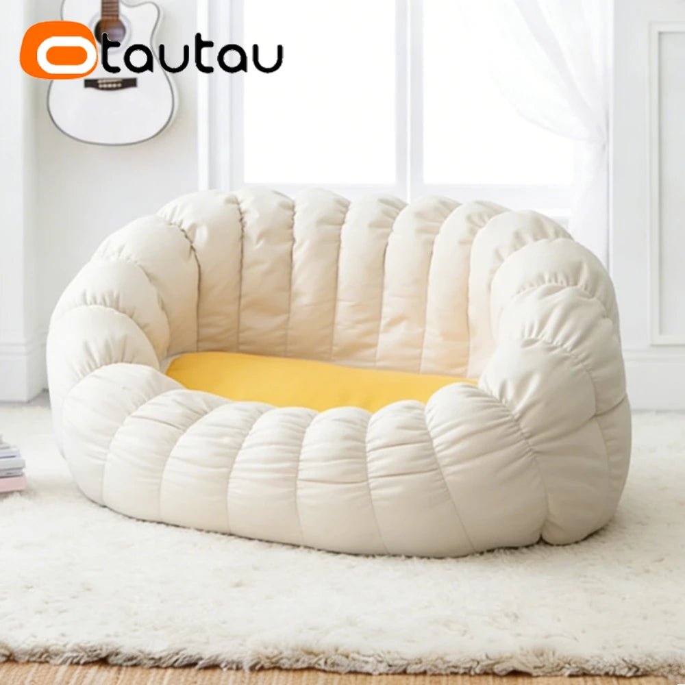 OTAUTAU Bean Bag Cover 2-seat Cotton Corner Nest Pouf Chaise Lounge Beanbag Cover SF613【No Filler!Please Buy Filler Yourself!】
