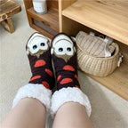 Thermal Winter Warm Slipper Socks Non Slip Grip Fluffy Fuzzy Slipper Socks Short Furry Monkey