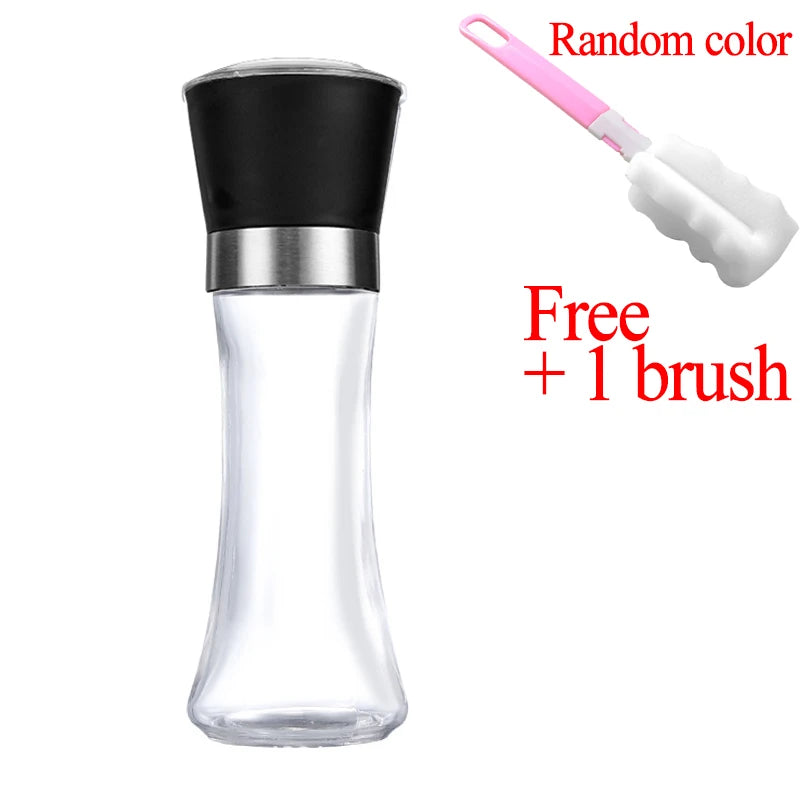 Stainless Steel Mill Glass Body Spice Salt and Pepper Grinder - Motionshop