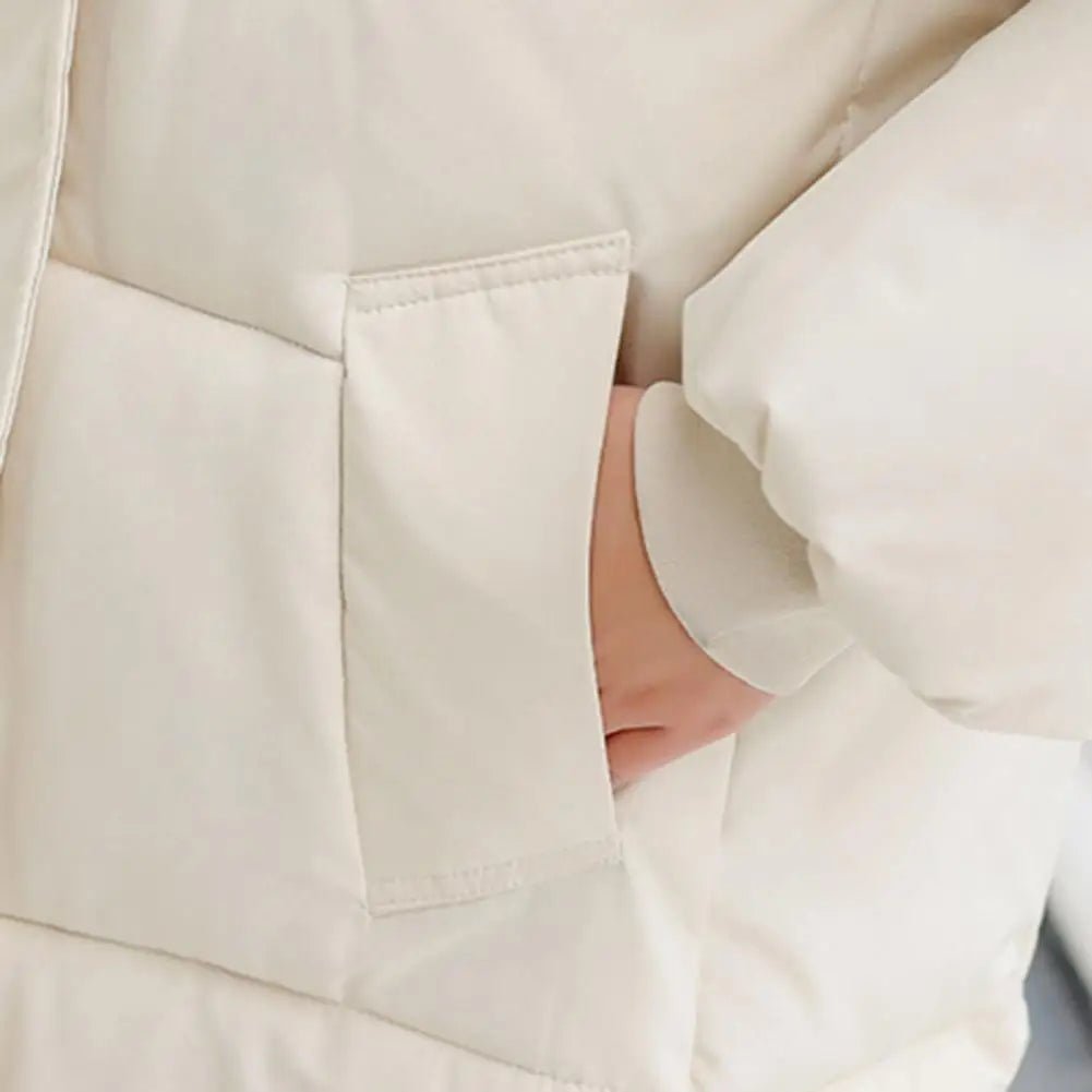 Puffer Jacket Polyester Hooded Jacket Women's Long Puffer Jacket