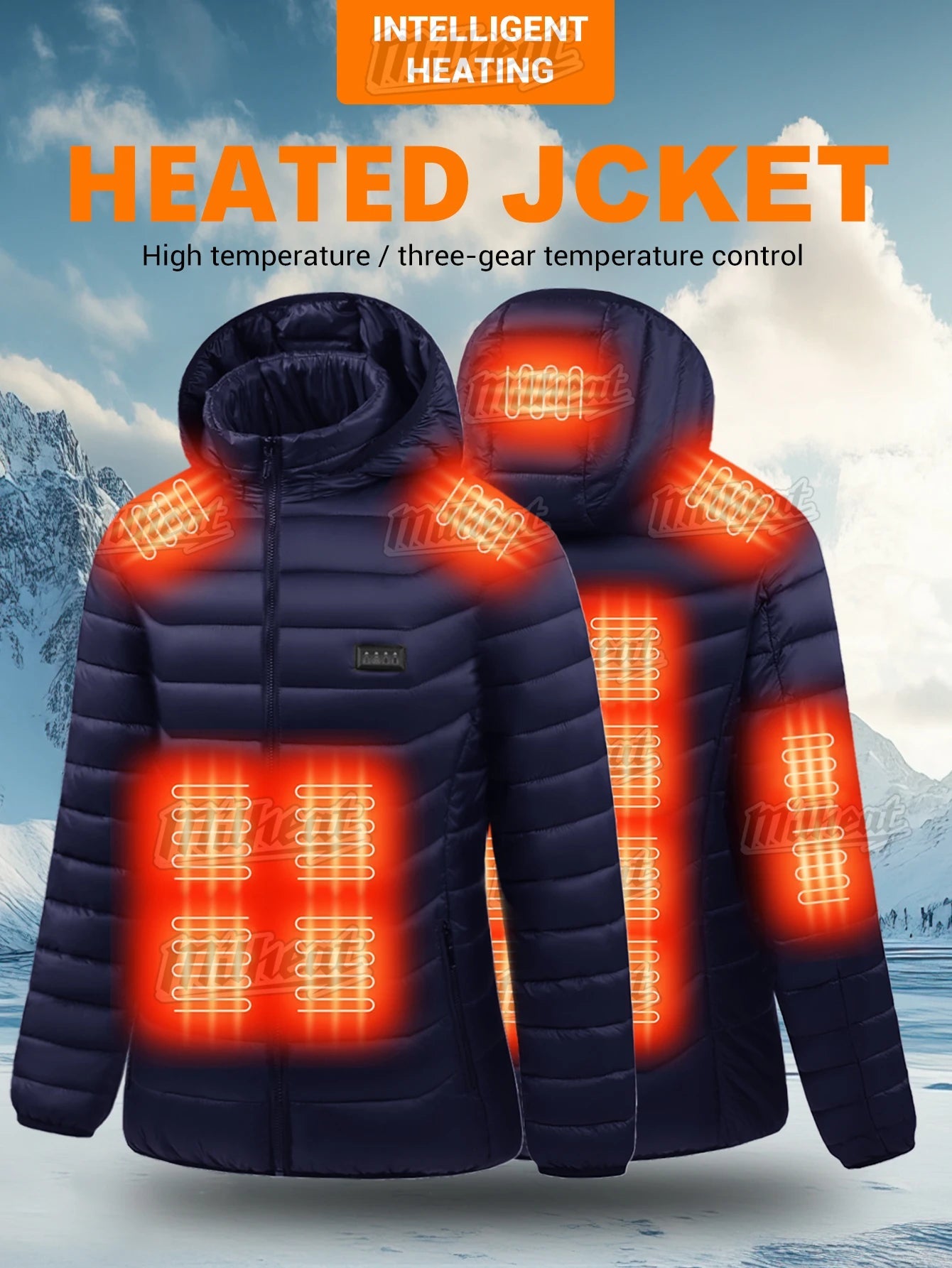 Smart Heating Jacket heating zone, 4 Switches, 3 temperature options